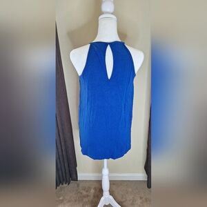 Bisou Bisou Royal Blue Keyhole Tank Top